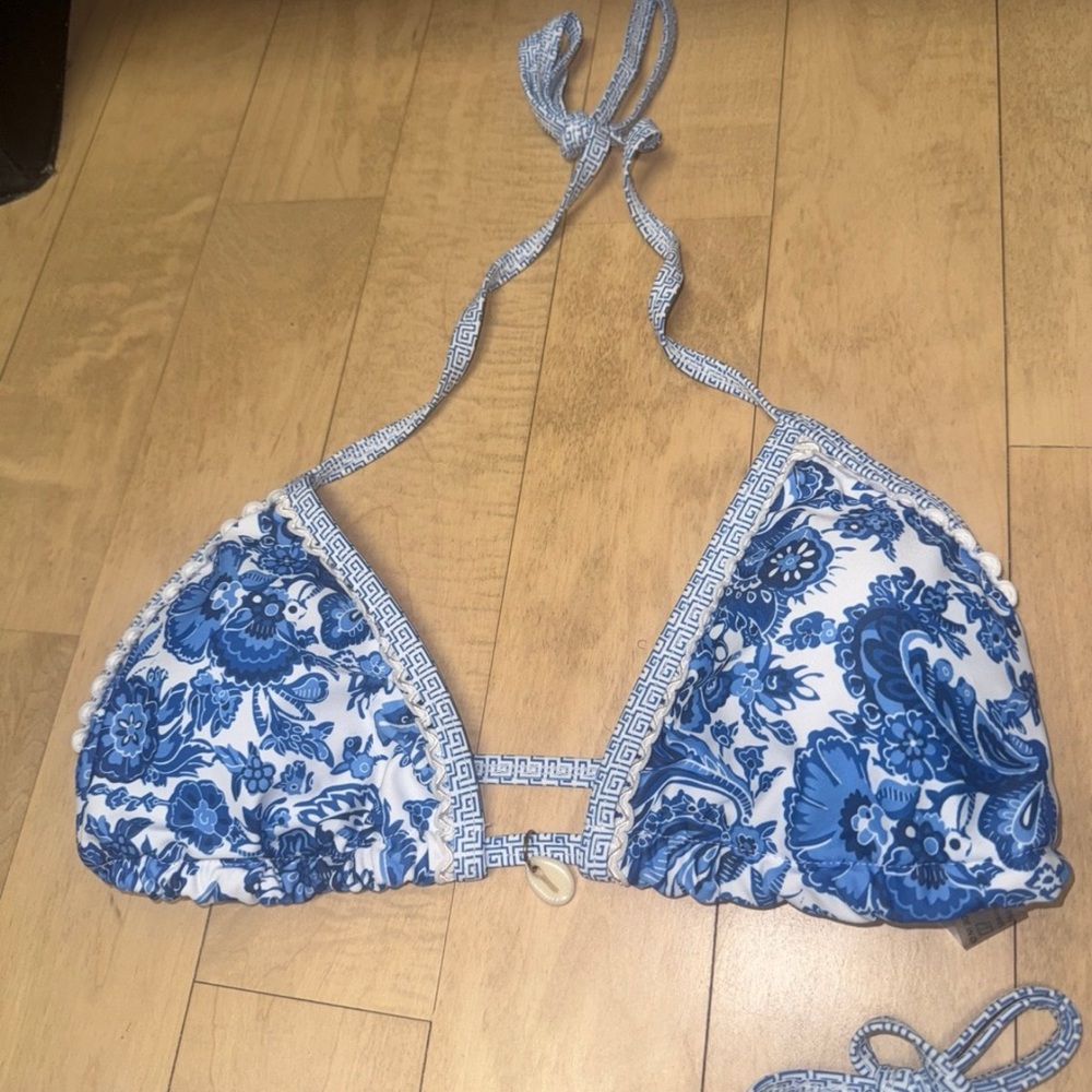 Shein Bikini- Blue Floral Bikini Set - Picture 2 of 3